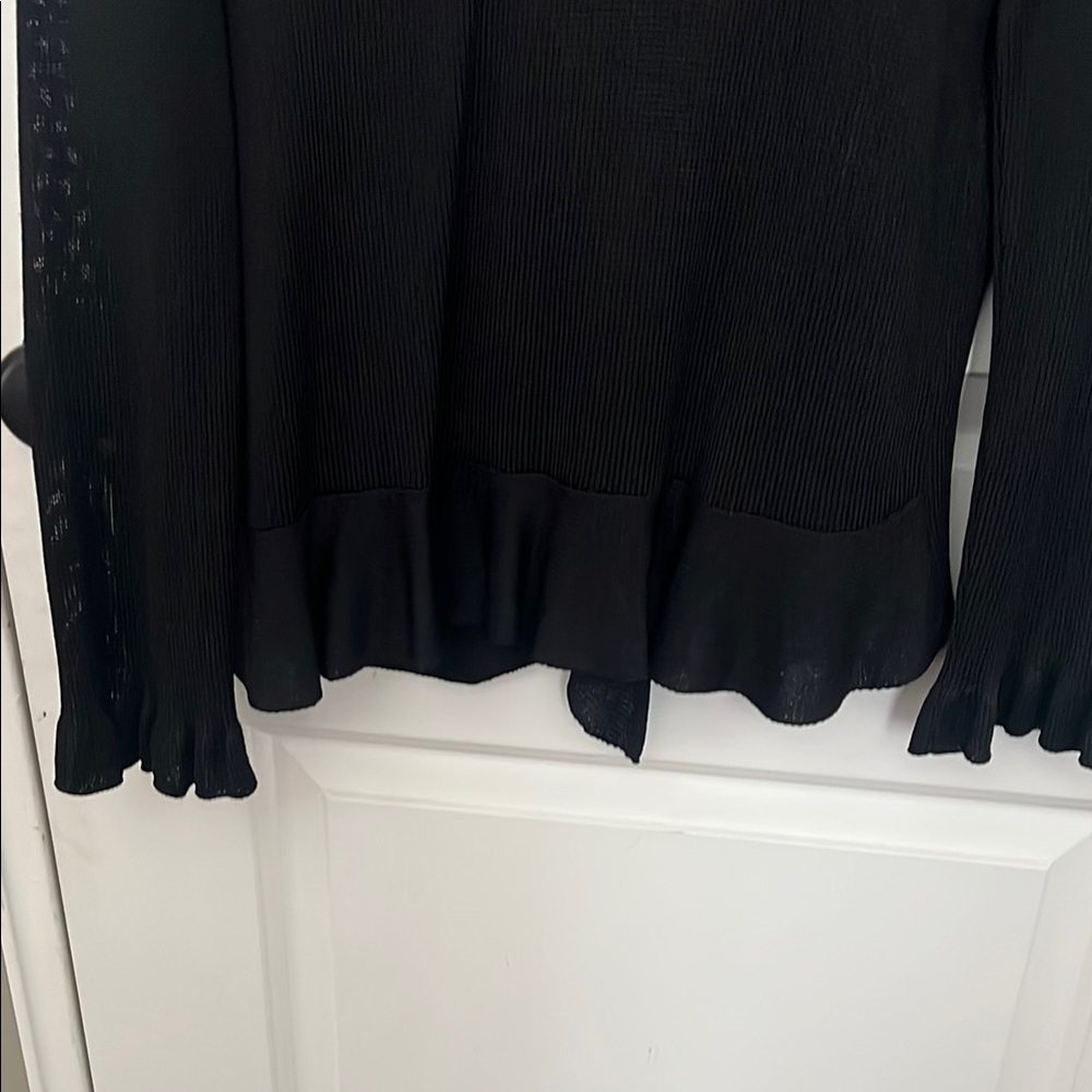 Black Ruffle Blouse - Picture 3 of 5